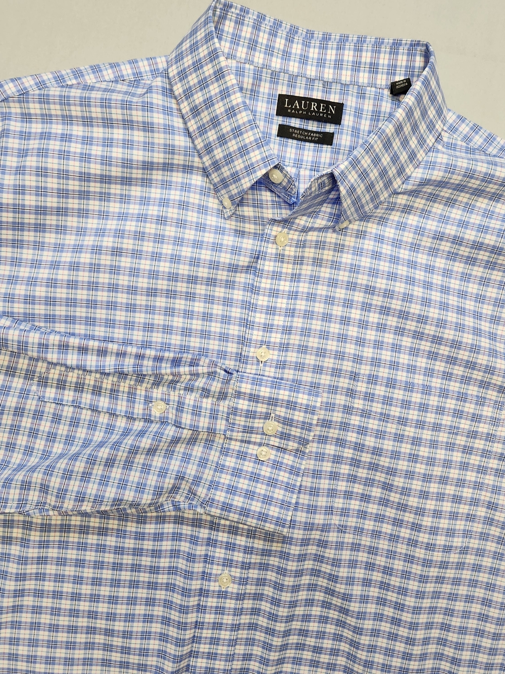 Lauren Ralph Lauren Performance Stretch Regular Fit Pastel Oxford Mens 2XL 18